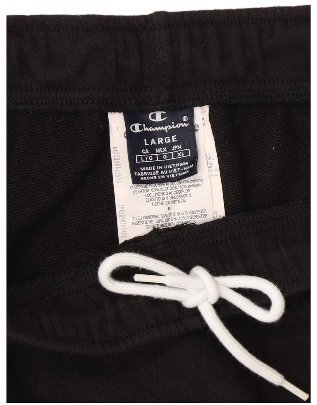 Champion Mens Tracksuit Trousers Large Black Cotton