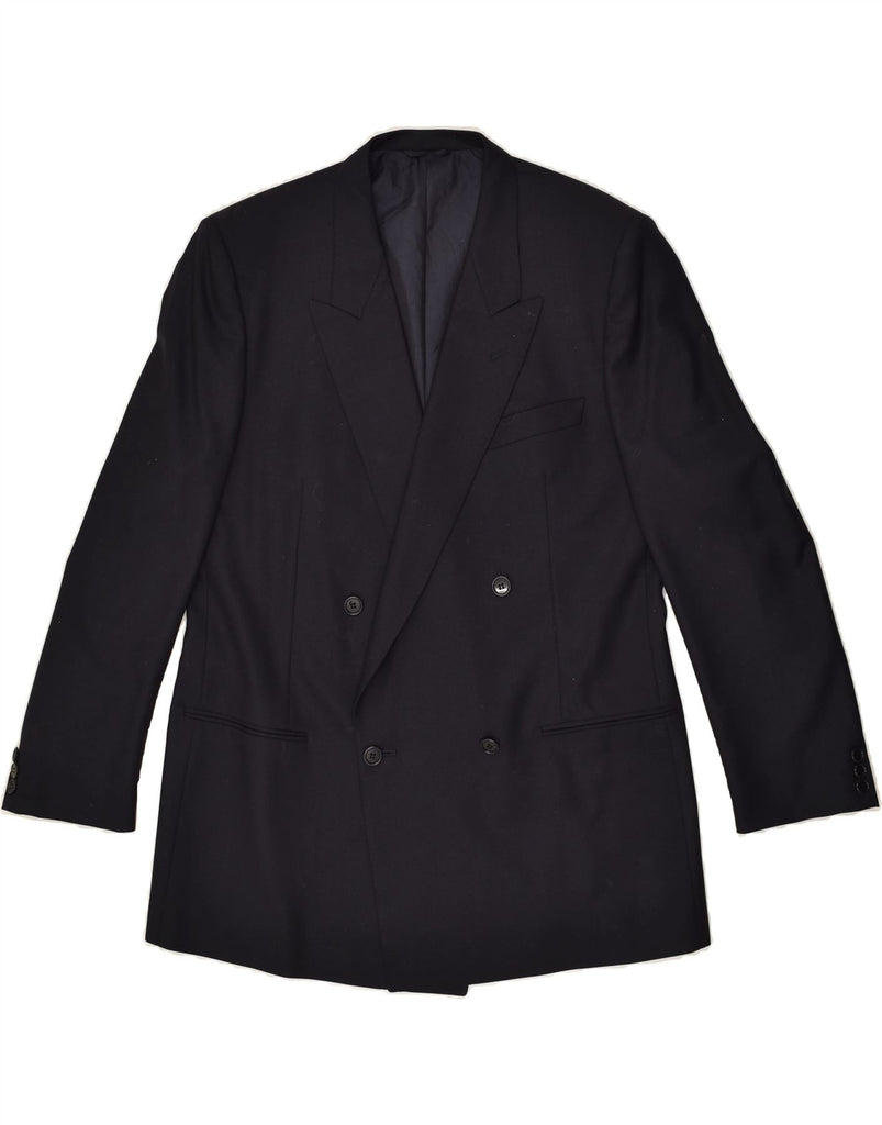 CORNELIANI Mens Double Breasted Blazer Jacket IT 54 2XL Navy Blue Wool | Vintage Corneliani | Thrift | Second-Hand Corneliani | Used Clothing | Messina Hembry 