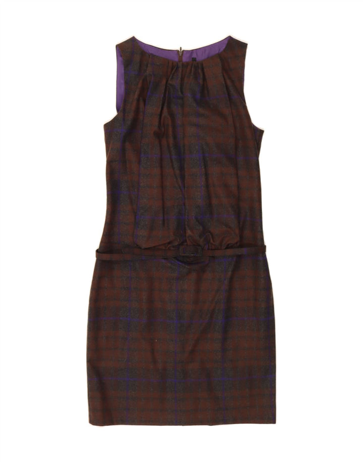 BENETTON Womens Sleeveless Sheath Dress UK 10 Small Brown Check Vintage Benetton and Second-Hand Benetton from Messina Hembry 