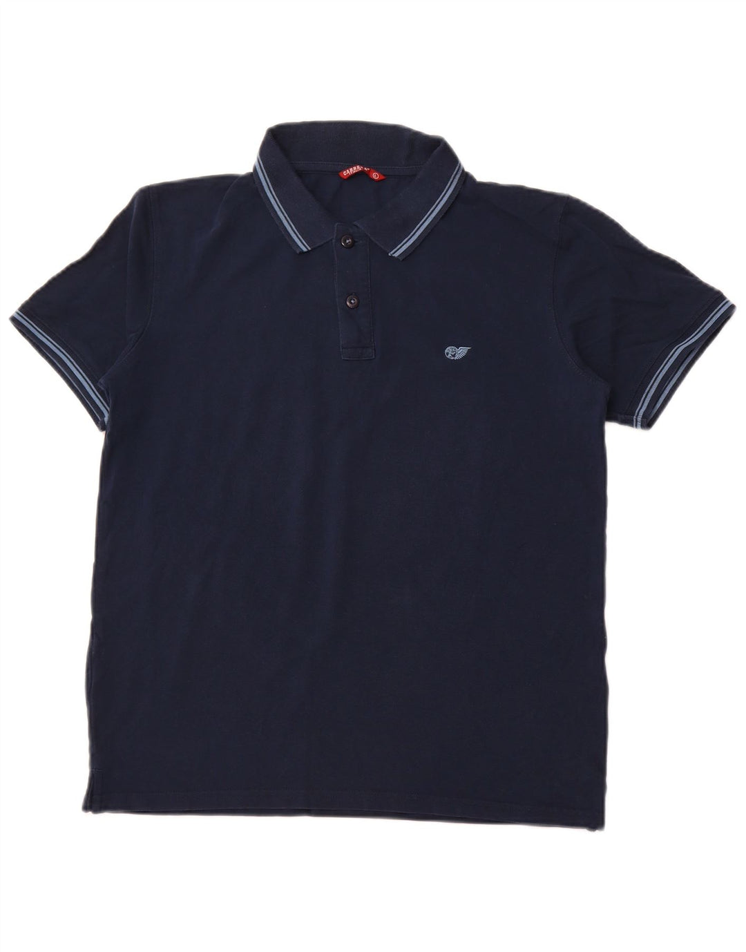 CARRERA Mens Polo Shirt Large Navy Blue Cotton