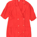 Vintage Womens Short Sleeve Double Breasted Blazer Jacket EU 36 Small Red