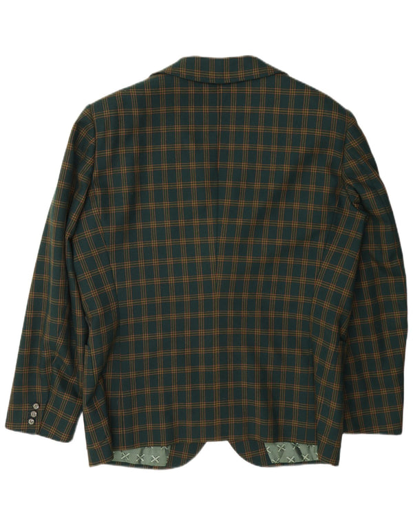 Vintage Mens 3 Button Blazer Jacket UK 38 Medium Green Check