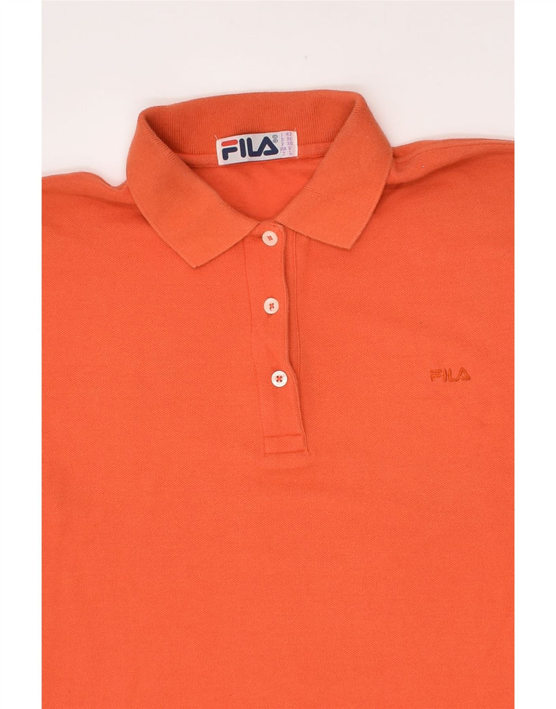 FILA Womens Polo Shirt US 6 Medium Orange Cotton | Vintage Fila | Thrift | Second-Hand Fila | Used Clothing | Messina Hembry 