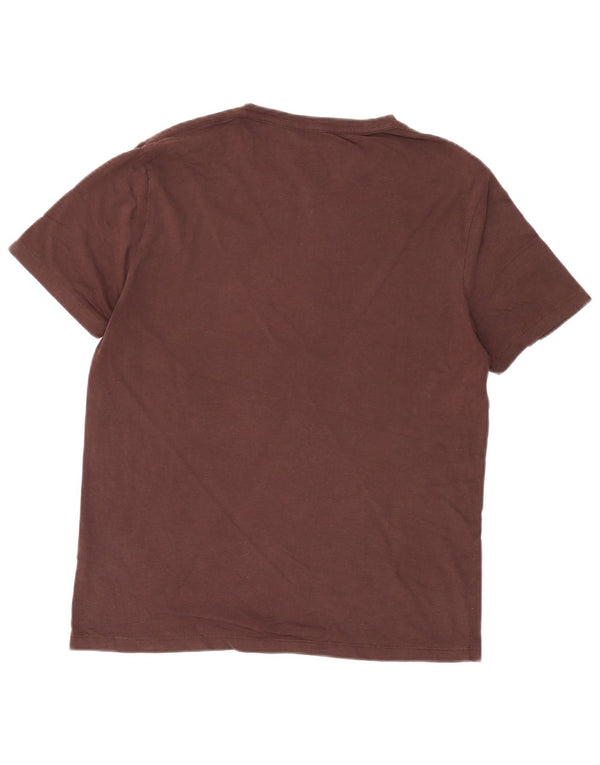 ALL SAINTS Mens T-Shirt Top Large Burgundy Cotton