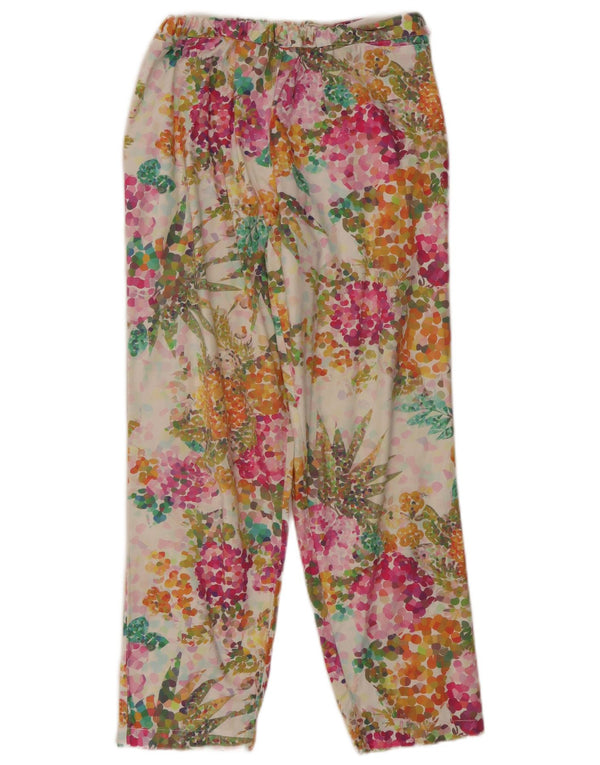 Vintage Womens Straight Casual Trousers W32 L27 Multicoloured Floral