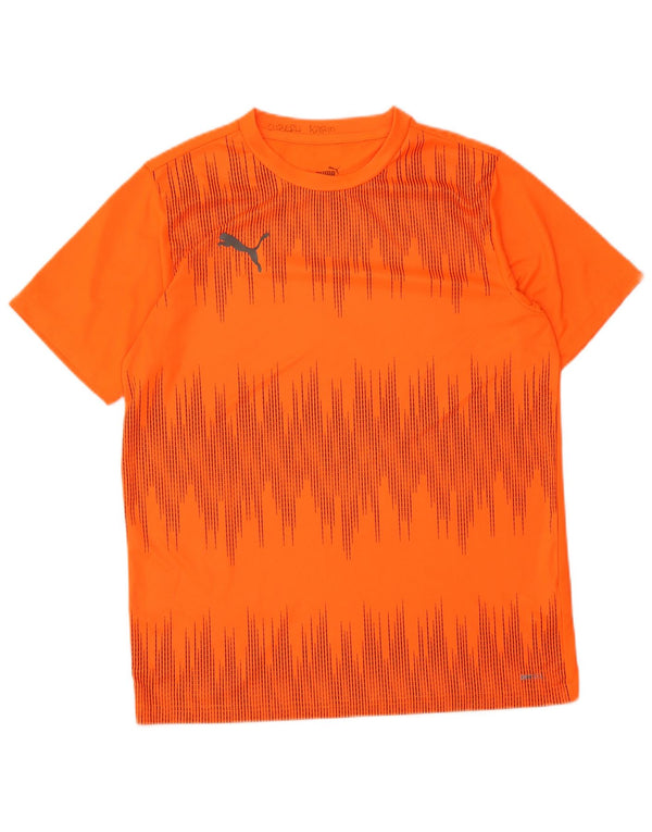 Puma Boys T-Shirt Top 15-16 Years XL Orange Geometric Polyester