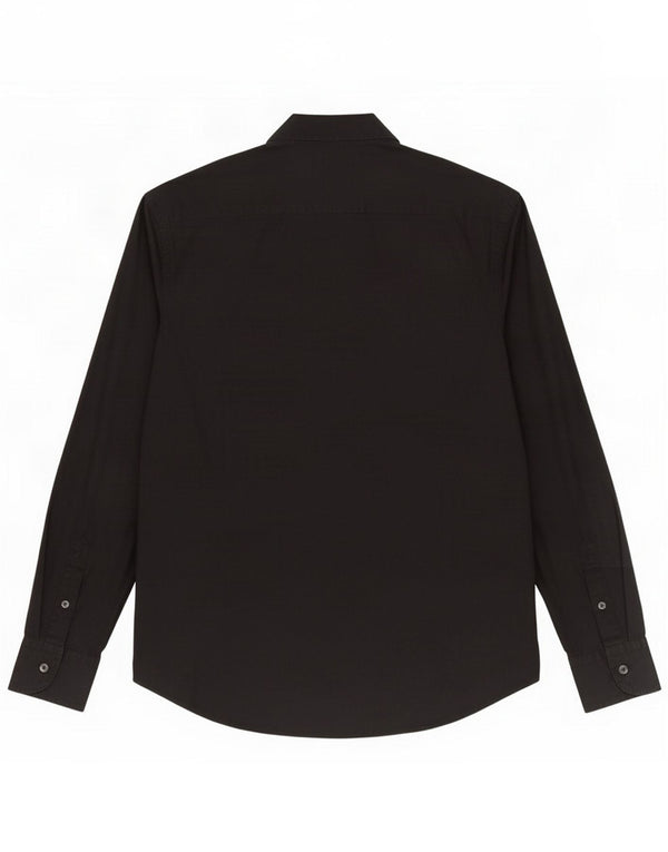 Massimo Dutti Mens Shirt Large Black Cotton Classic