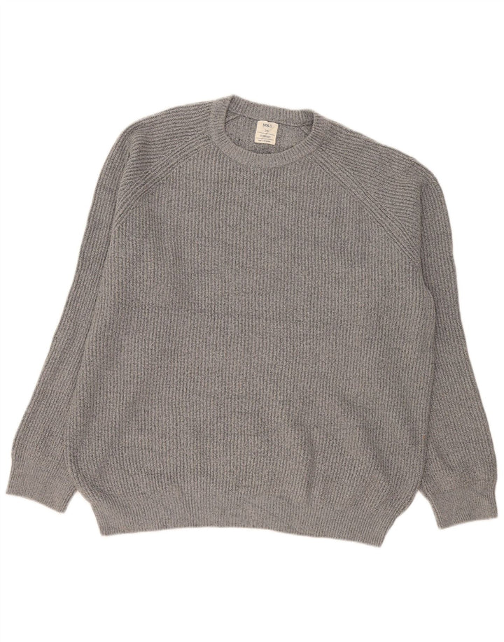 Marks & Spencer Mens Crew Neck Jumper Sweater 2XL Grey Polyamide