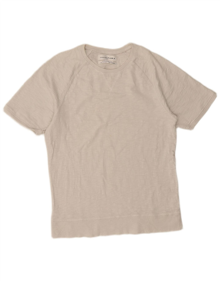 Zara Mens T-Shirt Top Medium White Flecked