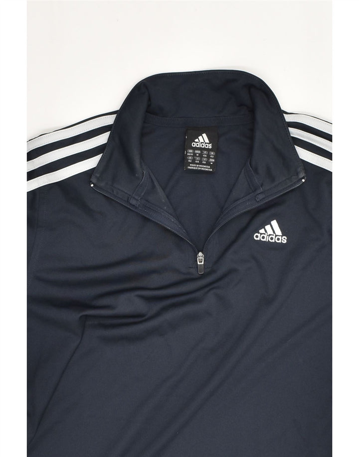 ADIDAS Boys Pullover Tracksuit Top 11-12 Years Navy Blue Polyester | Vintage Adidas | Thrift | Second-Hand Adidas | Used Clothing | Messina Hembry 
