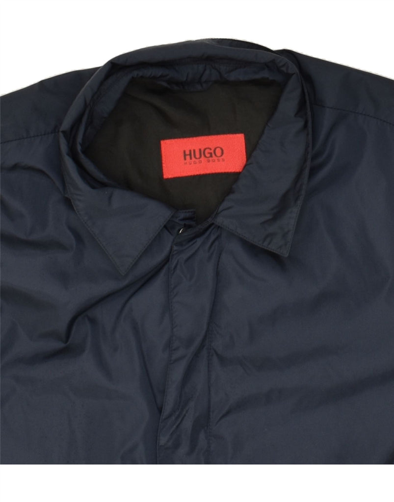 HUGO BOSS Mens Rain Jacket UK 36 Small Navy Blue | Vintage Hugo Boss | Thrift | Second-Hand Hugo Boss | Used Clothing | Messina Hembry 