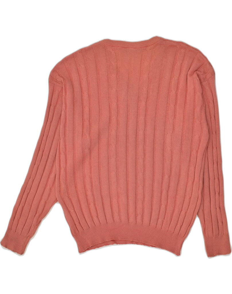 LACOSTE Mens V-Neck Jumper Sweater Size 4 Medium Pink Wool | Vintage Lacoste | Thrift | Second-Hand Lacoste | Used Clothing | Messina Hembry 