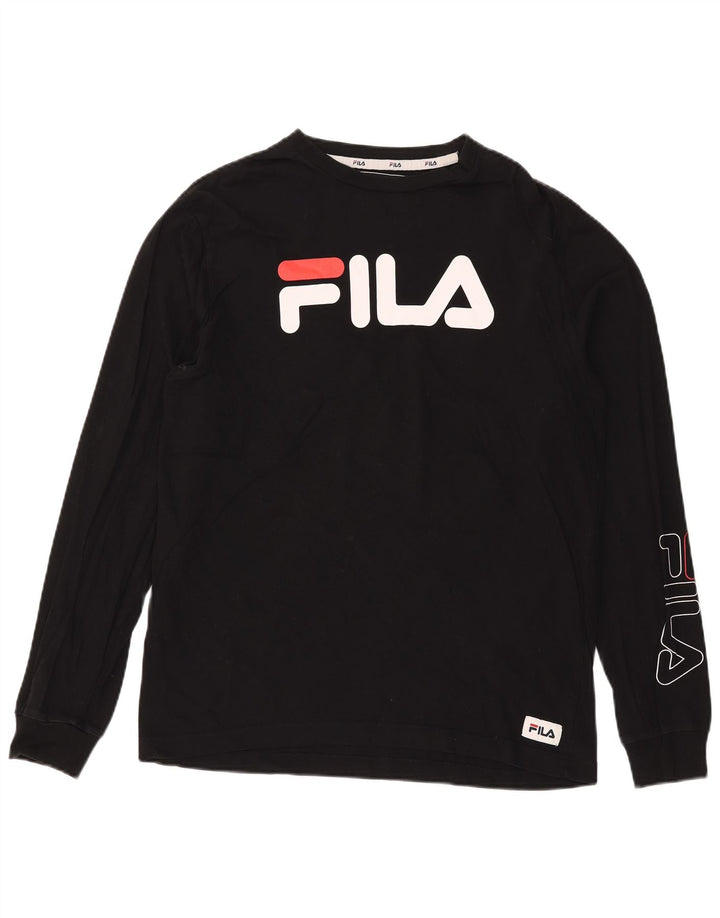 Fila Mens Graphic Top Long Sleeve Medium Black