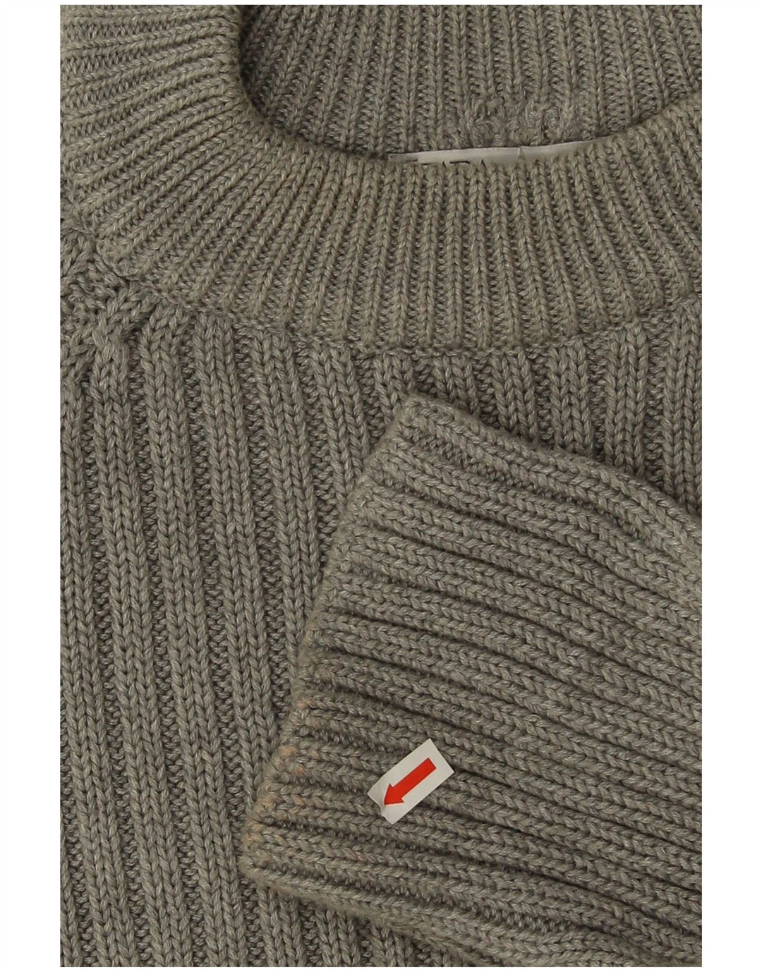 Zara Womens Crop Crew Neck Jumper Sweater UK 14 Medium Grey Cotton