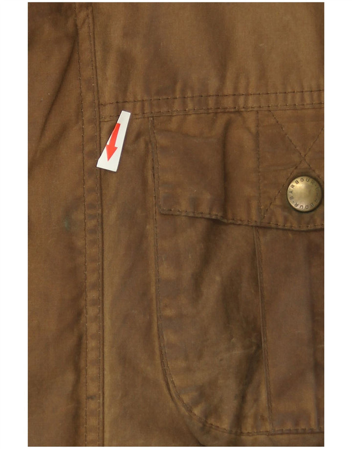 Barbour Mens Waxed Cotton Jacket UK 40 Large Brown Cotton