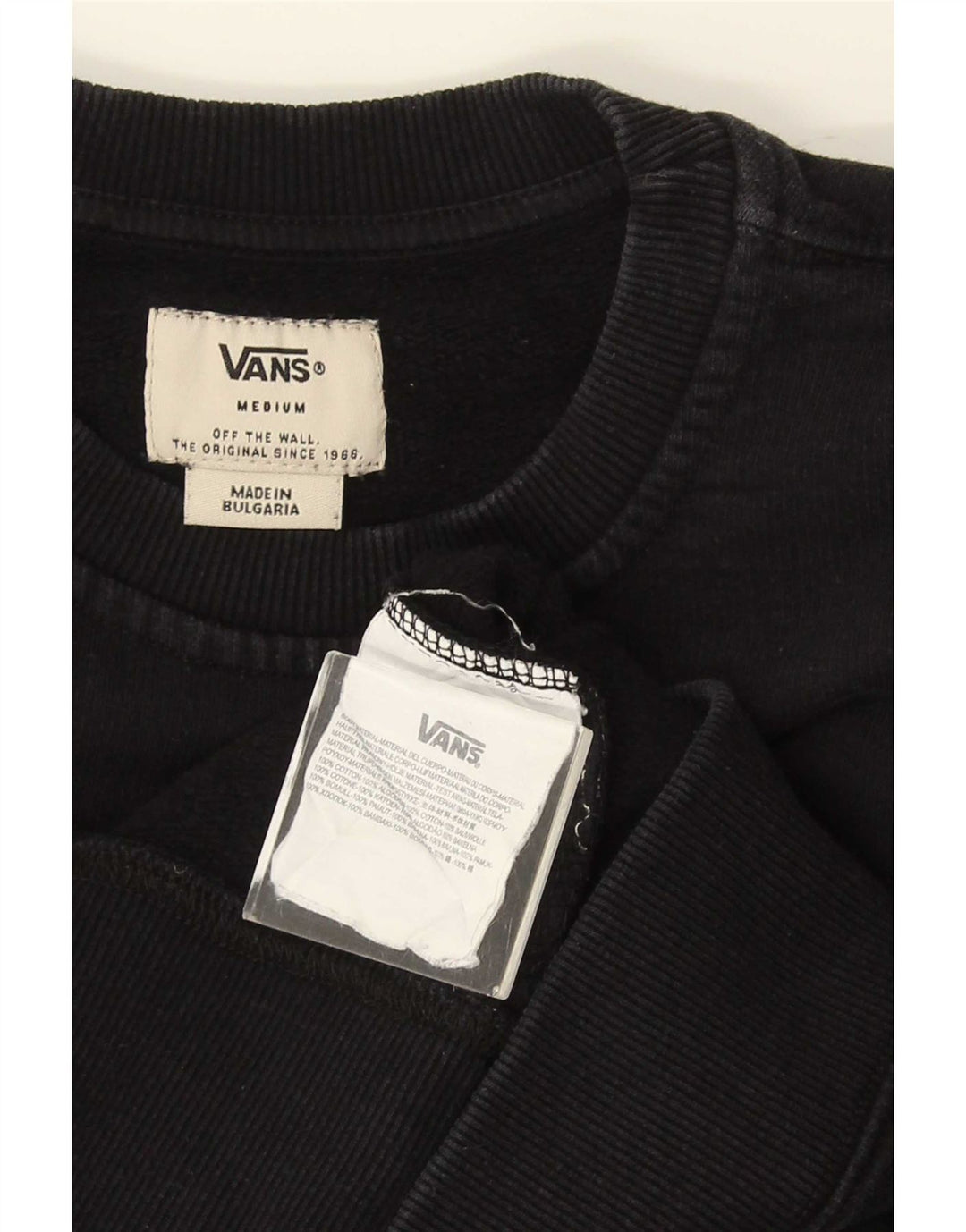 Vans Mens Sweatshirt Jumper Medium Black Cotton