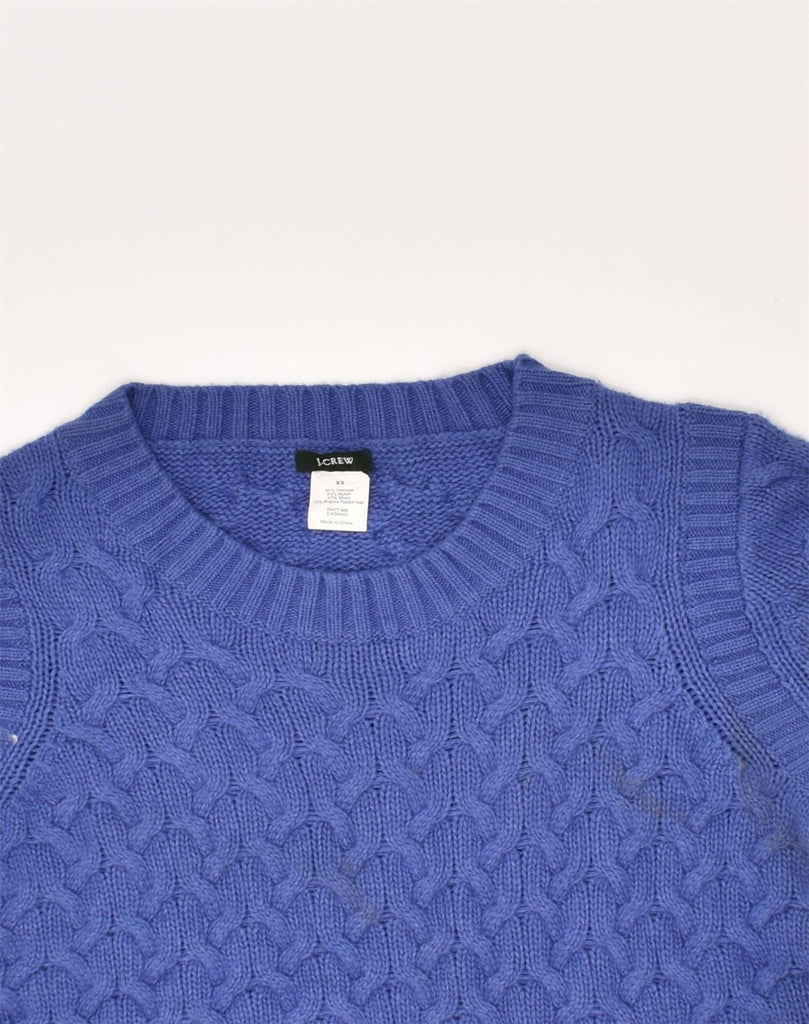 J. CREW Womens Crew Neck Jumper Sweater UK 6 XS Navy Blue Viscose | Vintage J. Crew | Thrift | Second-Hand J. Crew | Used Clothing | Messina Hembry 