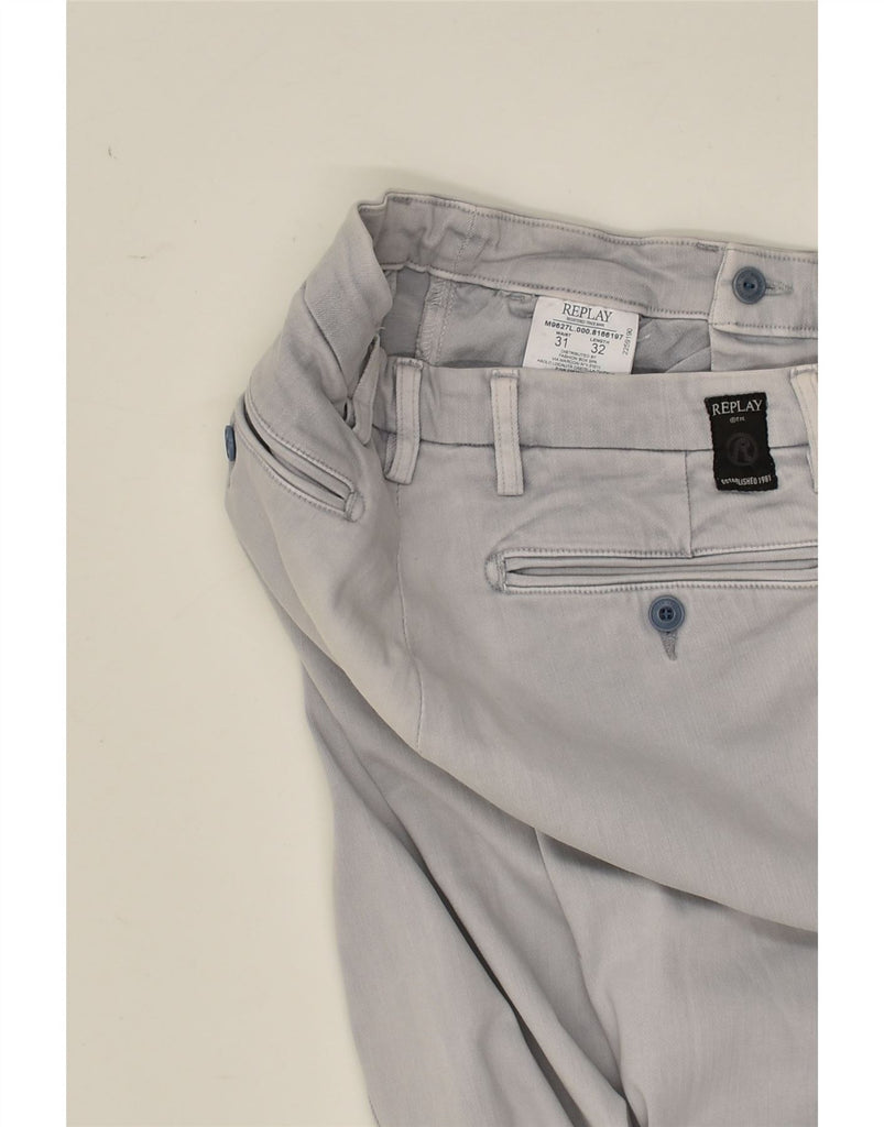 REPLAY Mens Slim Chino Trousers W31 L32 Grey Cotton | Vintage Replay | Thrift | Second-Hand Replay | Used Clothing | Messina Hembry 