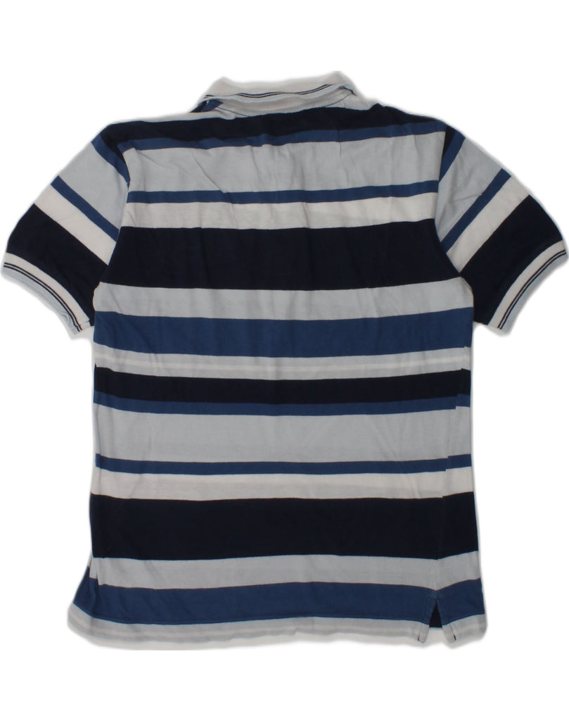 TRUSSARDI JUNIOR Boys Polo Shirt 7-8 Years Blue Striped Cotton | Vintage Trussardi Junior | Thrift | Second-Hand Trussardi Junior | Used Clothing | Messina Hembry 