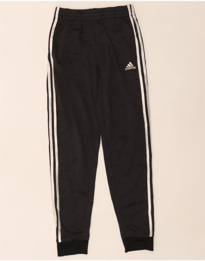 Adidas Boys Tracksuit Trousers Joggers 12-13 Years Large Black Polyester