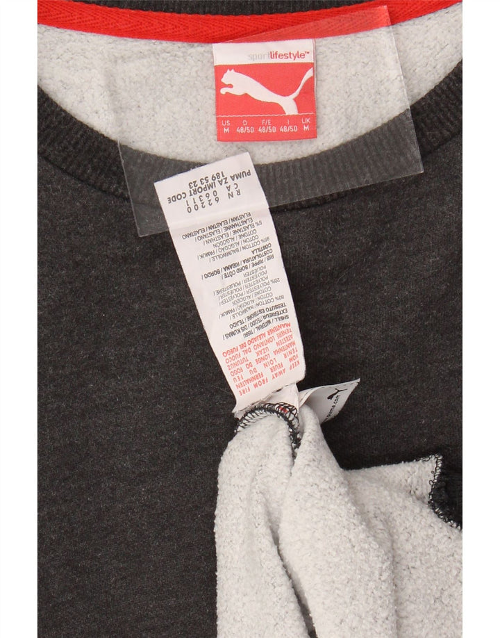 PUMA Mens Sweatshirt Jumper Medium Grey Cotton