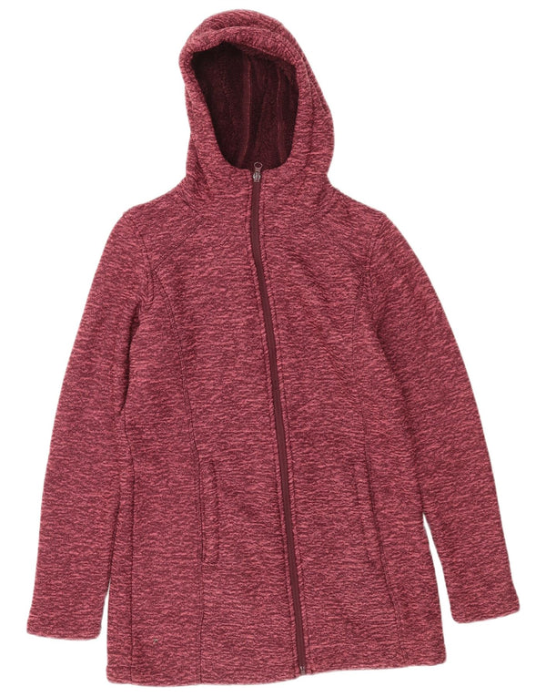 Mountain Warehouse Womens Zip Hoodie Sweater UK 8 Small Burgundy Flecked