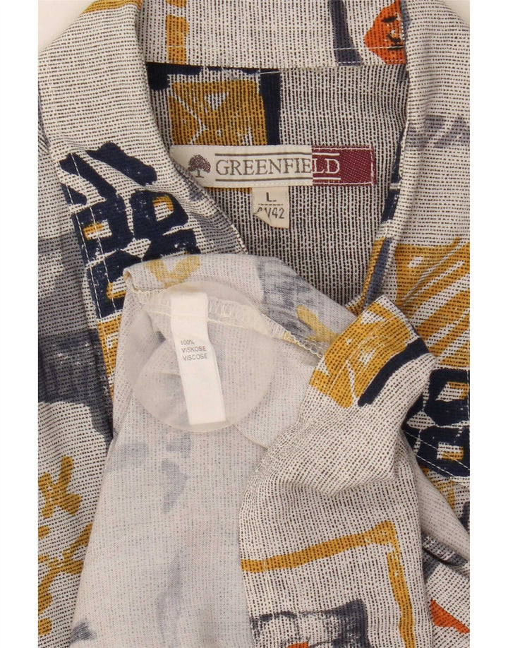 Greenfield Mens Short Sleeve Shirt Size 41/42 Large Multicoloured Patchwork
