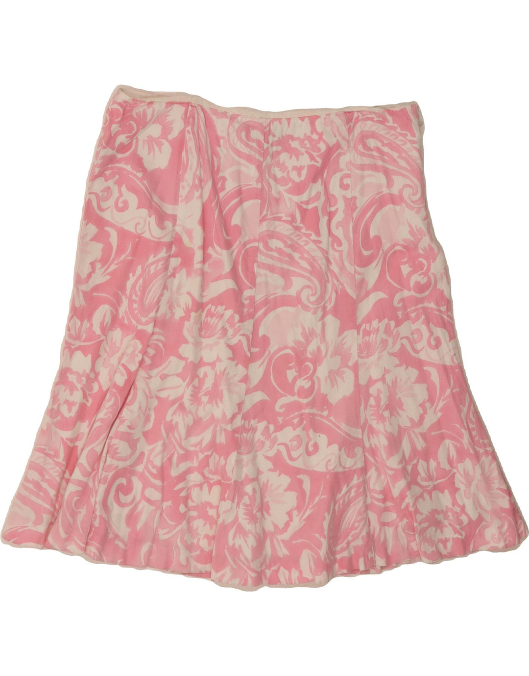 CHAPS Womens A-Line Skirt US 8 Medium W32  Pink Paisley Cotton Vintage Chaps and Second-Hand Chaps from Messina Hembry 
