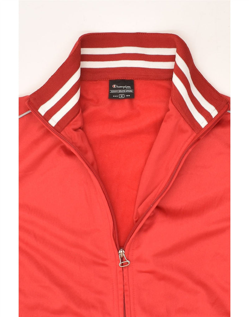 CHAMPION Womens Tracksuit Top Jacket UK 14 Medium Red Polyester | Vintage Champion | Thrift | Second-Hand Champion | Used Clothing | Messina Hembry 