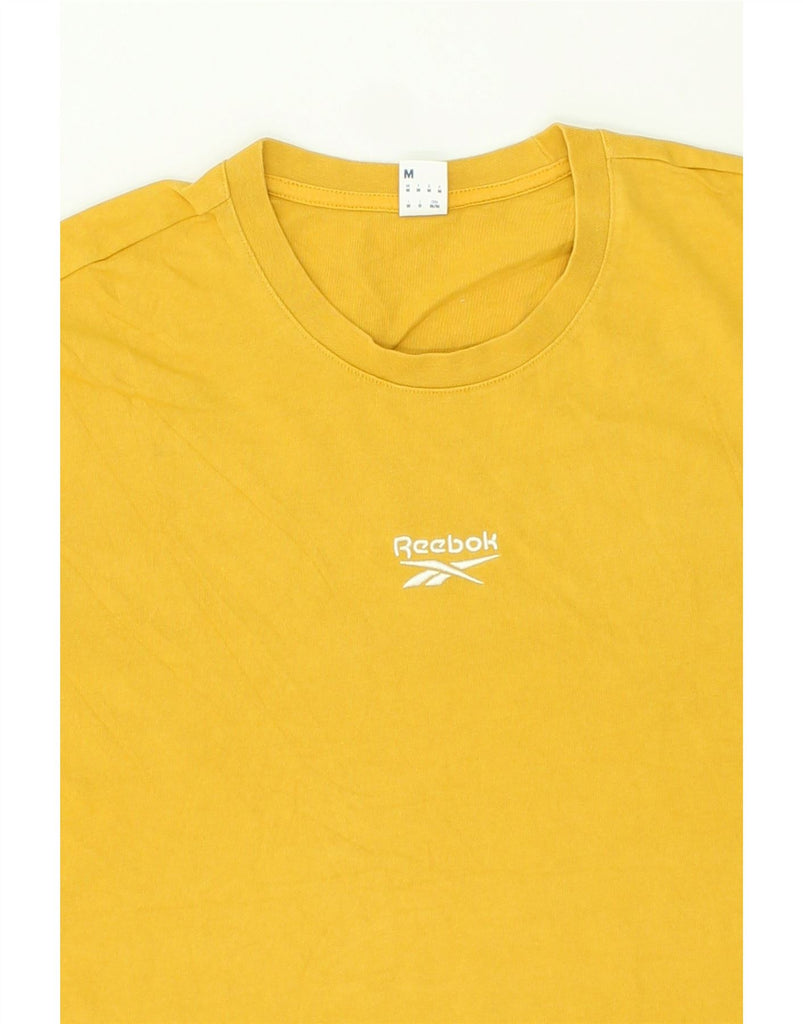 REEBOK Mens Graphic T-Shirt Top Medium Yellow Cotton | Vintage Reebok | Thrift | Second-Hand Reebok | Used Clothing | Messina Hembry 