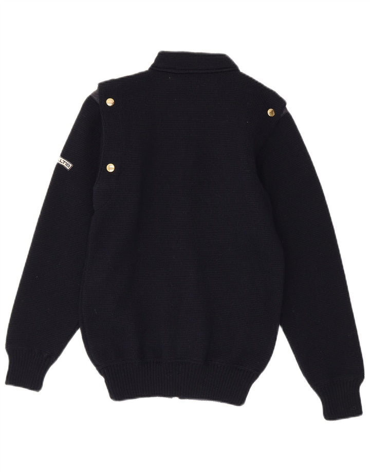 Vintage Womens Cardigan Sweater UK 12 Medium Navy Blue New Wool