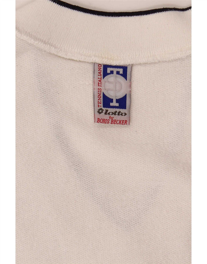 Lotto Mens Graphic Sleeveless Sweatshirt Jumper Medium White Geometric