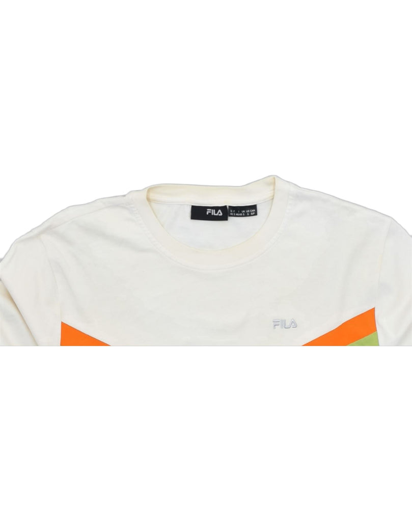 FILA Mens Top Long Sleeve Small White Cotton | Vintage | Thrift | Second-Hand | Used Clothing | Messina Hembry 