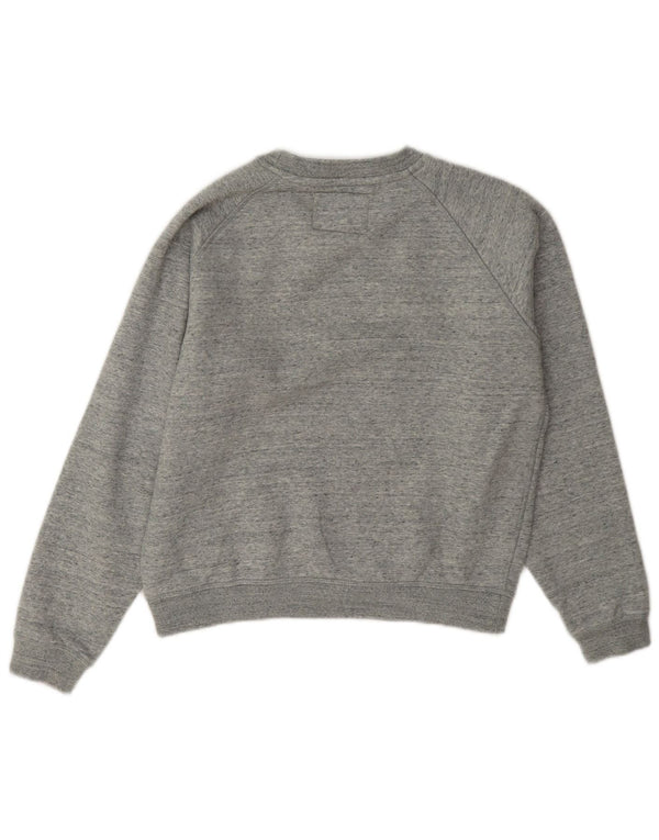 Jack Wills Womens Oversized Sweatshirt Jumper UK 4 XS Grey Flecked Cotton