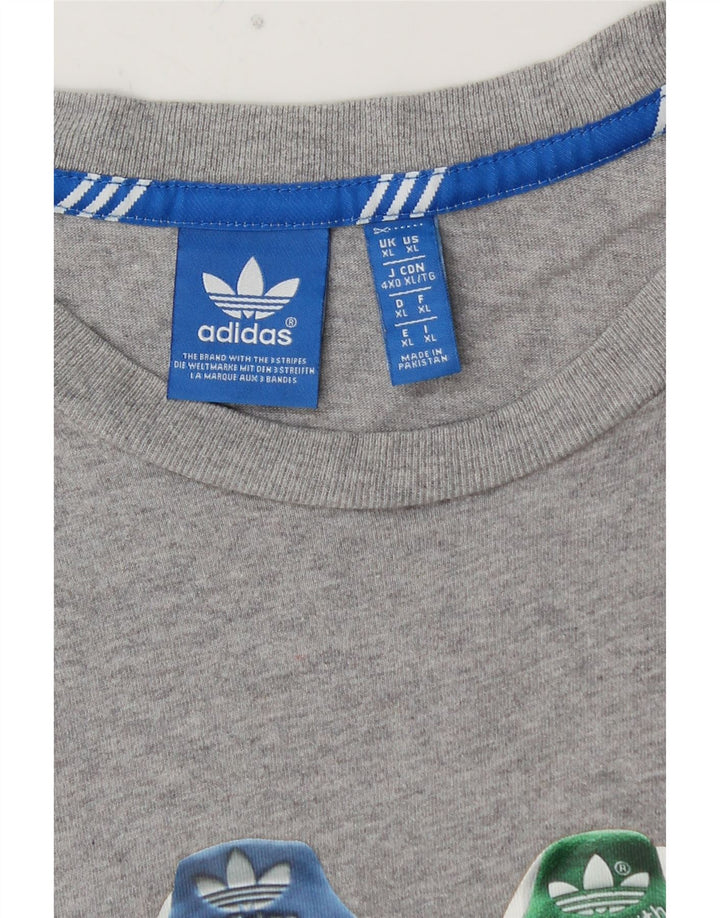 ADIDAS Mens Graphic T-Shirt Top XL Grey