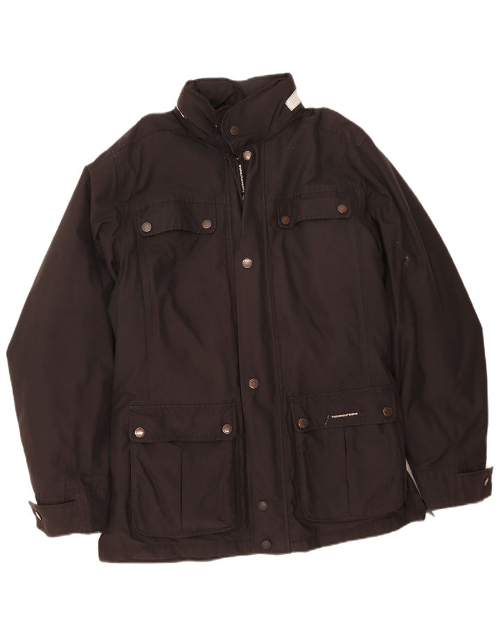 Tucano Urbano Mens Hooded Utility Jacket UK 40 Large Black Polyester