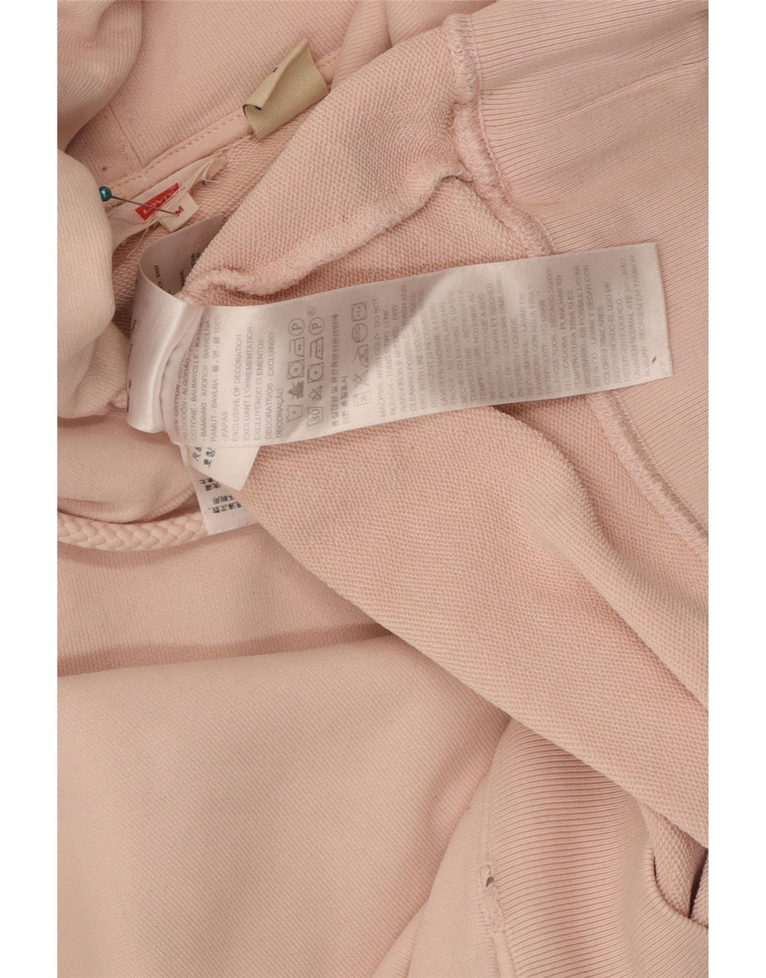 Levi's Womens Hoodie Jumper UK 14 Medium Pink Cotton