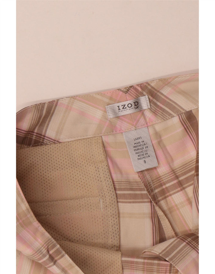Izod Womens Chino Shorts US 8 Medium W32  Pink Check Polyester