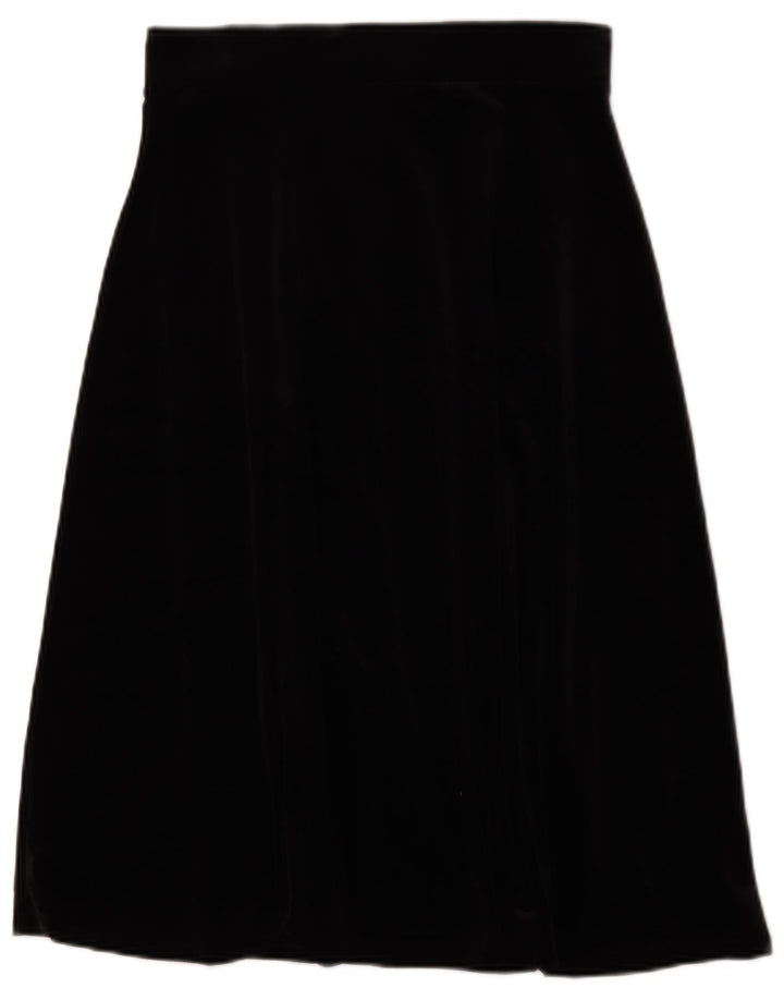 Marks & Spencer Womens Velvet A-Line Skirt UK 12 Medium W30 Black