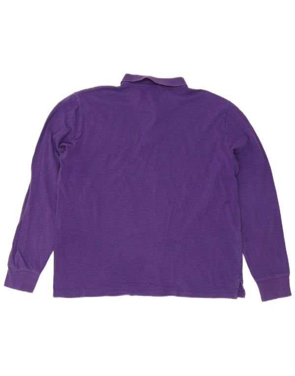 Ralph Lauren Mens Long Sleeve Polo Shirt Large Purple Cotton