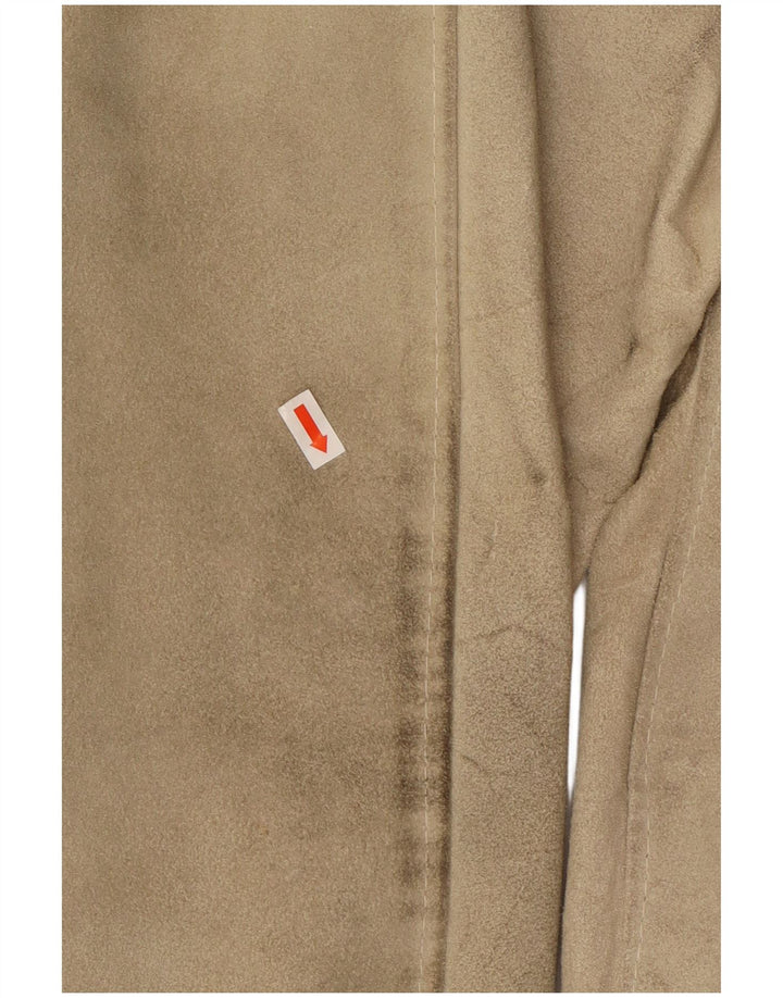 Vintage Mens Suede Jacket IT 48 Medium Beige Leather