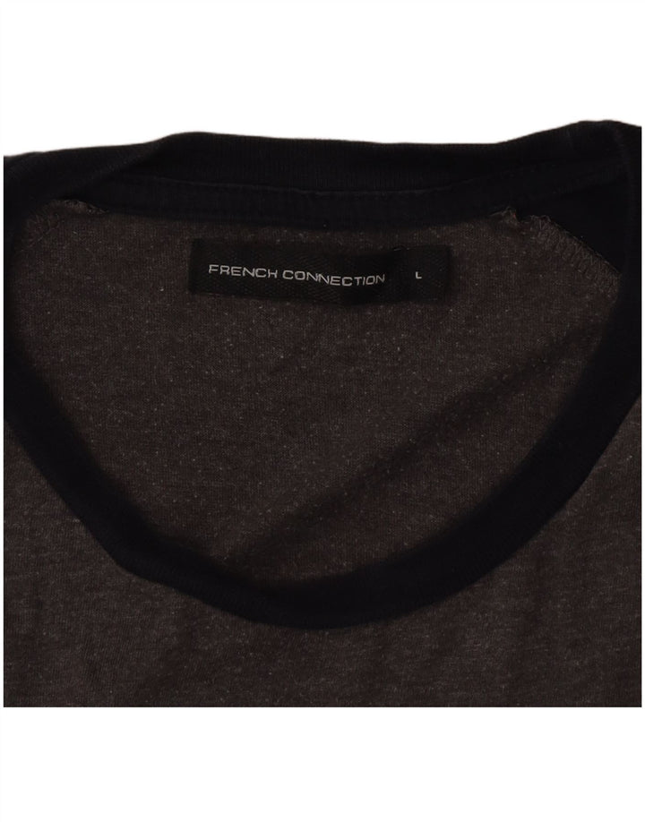 French Connection Mens Regular Fit T-Shirt Top Large Grey