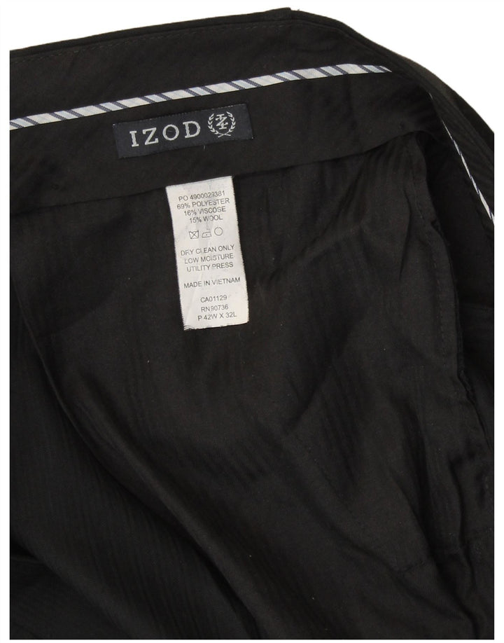 Izod Mens Pegged Suit Trousers W42 L32 Black Polyester