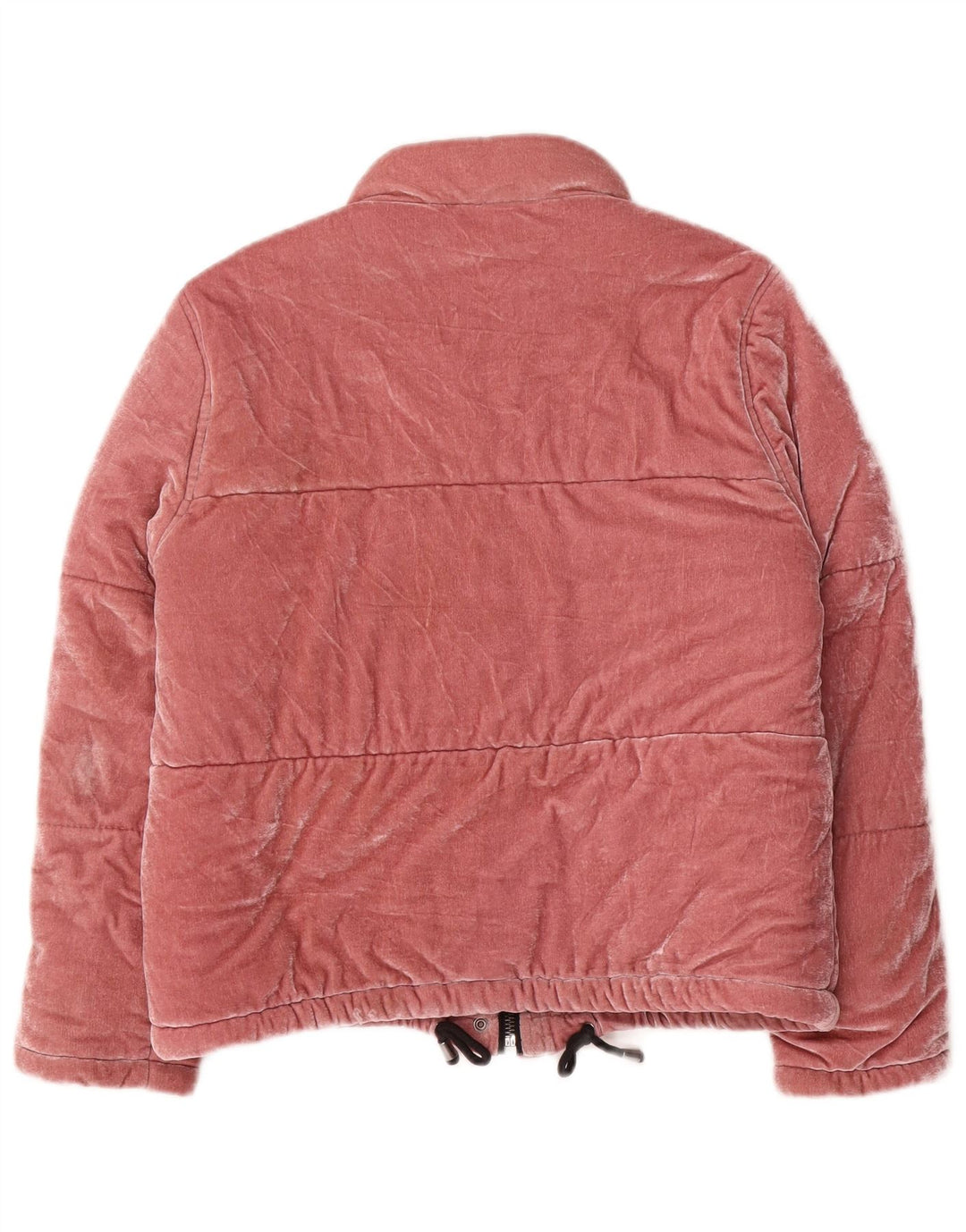 Topshop Womens Velour Padded Jacket UK 12 Medium Pink Polyester