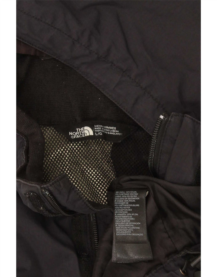 The North Face Mens Hooded Rain Jacket UK 40 Large Black Nylon