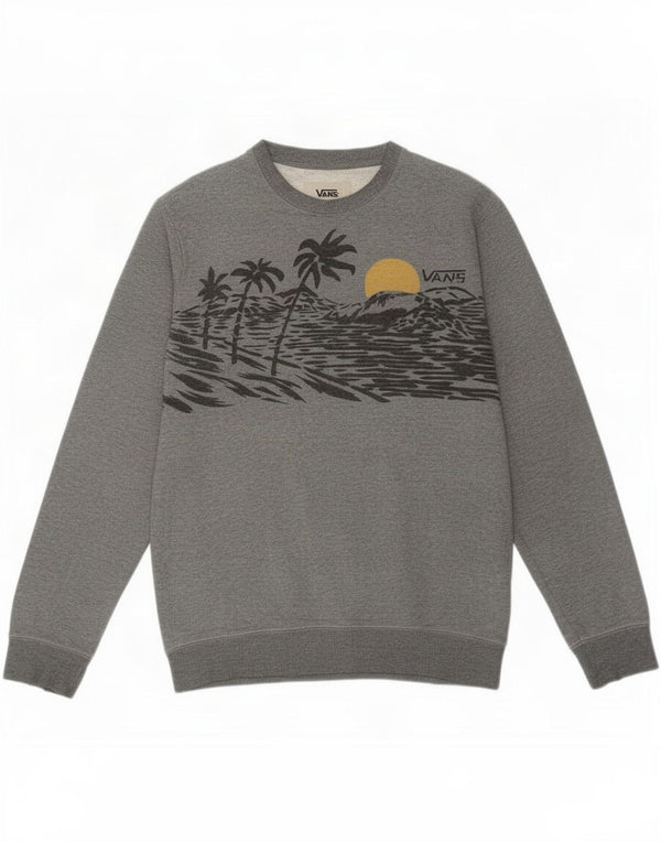 Vans Mens Graphic Sweatshirt Jumper Small Grey Cotton