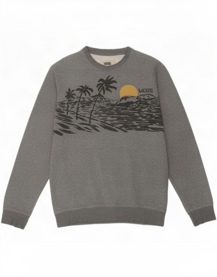 Vans Mens Graphic Sweatshirt Jumper Small Grey Cotton