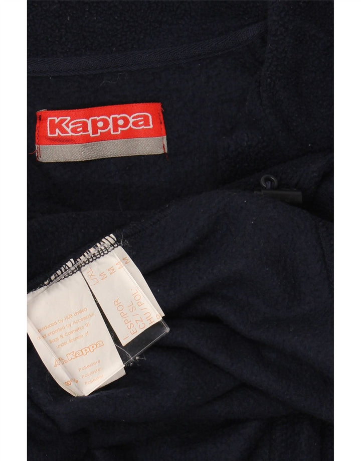 KAPPA Mens Zip Neck Fleece Jumper Medium Navy Blue Polyester