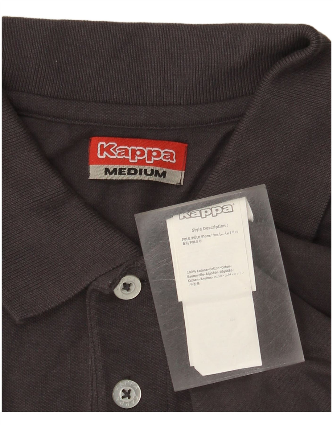 Kappa Mens Polo Shirt Medium Grey Cotton