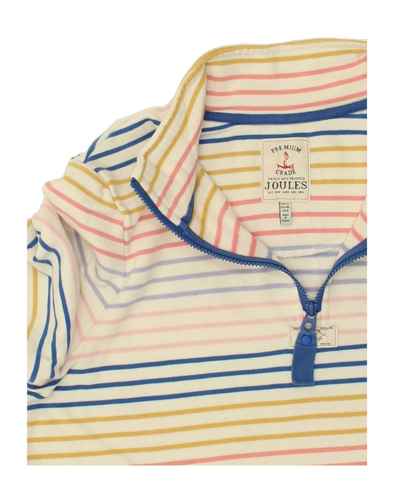 JOULES Womens Zip Neck Sweatshirt Jumper UK 12 Medium Multicoloured | Vintage Joules | Thrift | Second-Hand Joules | Used Clothing | Messina Hembry 